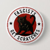 Badge Rond 7,6 Cm Chats contre les fascistes (Devant)