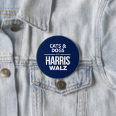 Badge Rond 7,6 Cm Chats et chiens pour Harris Walz (En situation)