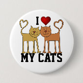 Badge Rond 7,6 Cm Chats : J'aime mes chats (Devant)