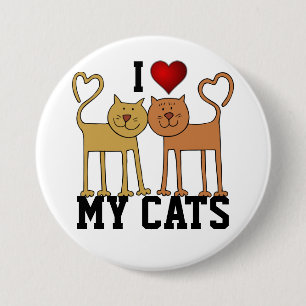Badge Rond 7,6 Cm Chats : J'aime mes chats
