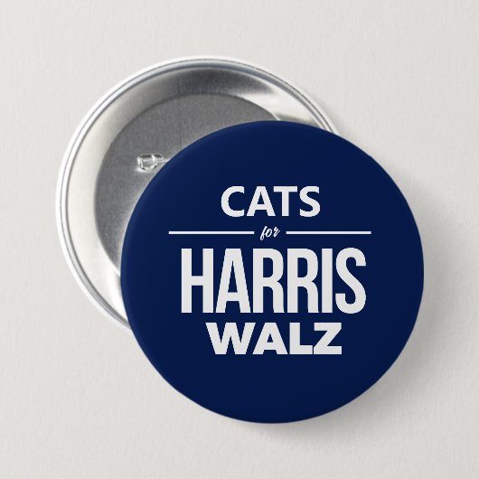 Badge Rond 7,6 Cm Chats pour Harris Walz (Devant & derrière)