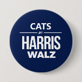 Badge Rond 7,6 Cm Chats pour Harris Walz (Devant)
