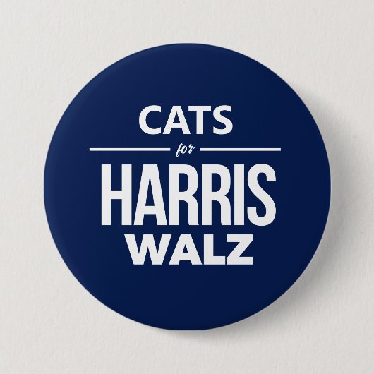 Badge Rond 7,6 Cm Chats pour Harris Walz (Devant)