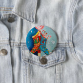 Badge Rond 7,6 Cm Chaussettes de Noël (En situation)