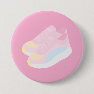 Badge Rond 7,6 Cm Chaussures de course roses