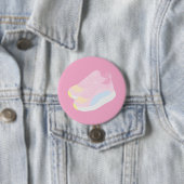 Badge Rond 7,6 Cm Chaussures de course roses (En situation)