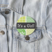 Badge Rond 7,6 Cm Checkered Light Green and Yellow (En situation)