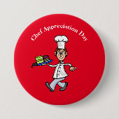 Badge Rond 7,6 Cm Chef pâtissier masculin ou Bouton Baker (Devant)