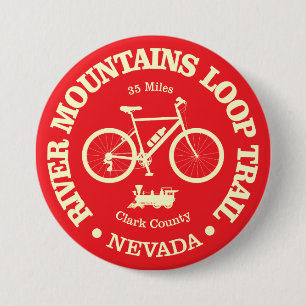 Badge Rond 7,6 Cm Chemin de boucle des montagnes de la rivière (cycl