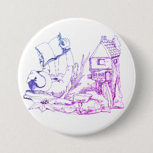 Badge Rond 7,6 Cm Chemise à revers colorée du manoir de l'elfe chic