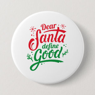 Badge Rond 7,6 Cm Cher Père Noël définir le bien
