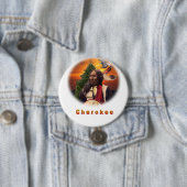 Badge Rond 7,6 Cm Cherokee Indian (En situation)