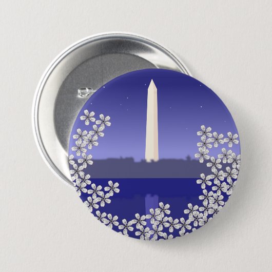 Badge Rond 7,6 Cm Cherry Blossoms à Washington DC (Devant & derrière)