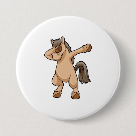 Badge Rond 7,6 Cm Cheval à Hip hop Dance Dab (Devant)