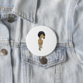 Badge Rond 7,6 Cm Cheval Afro (En situation)
