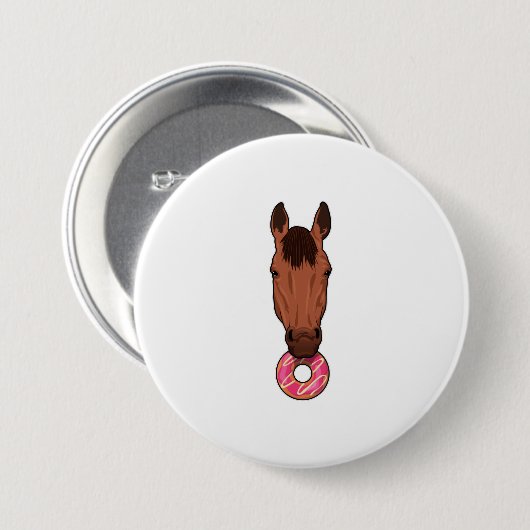 Badge Rond 7,6 Cm Cheval avec beigne (Devant & derrière)