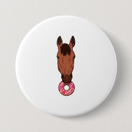Badge Rond 7,6 Cm Cheval avec beigne (Devant)