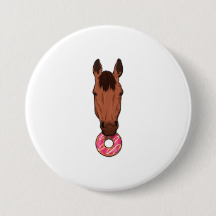 Badge Rond 7,6 Cm Cheval avec beigne