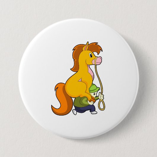 Badge Rond 7,6 Cm Cheval avec Boy.PNG (Devant)