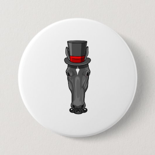 Badge Rond 7,6 Cm Cheval avec Cylindre (Devant)