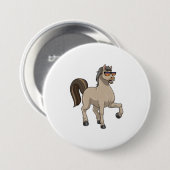 Badge Rond 7,6 Cm Cheval avec lunettes de soleil (Devant & derrière)