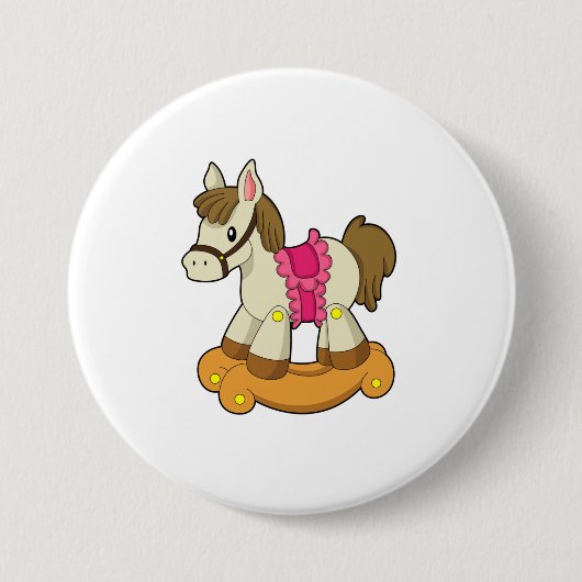 Badge Rond 7,6 Cm Cheval comme Cheval Rocking.PNG (Devant)