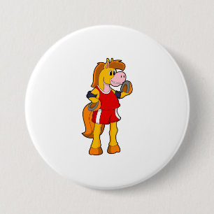Badge Rond 7,6 Cm Cheval comme coureur