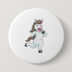 Badge Rond 7,6 Cm Cheval comme coureur à la course