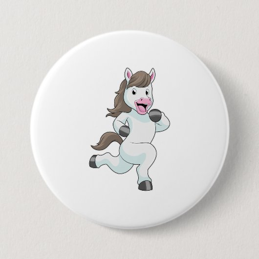 Badge Rond 7,6 Cm Cheval comme coureur à la course (Devant)