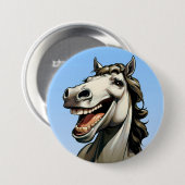 Badge Rond 7,6 Cm cheval drôle (Devant & derrière)