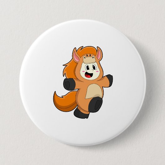 Badge Rond 7,6 Cm Cheval en costume (Devant)