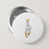 Badge Rond 7,6 Cm Cheval en flamme (Devant & derrière)