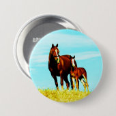 Badge Rond 7,6 Cm Chevaux (Devant & derrière)