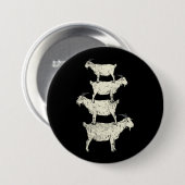 Badge Rond 7,6 Cm Chèvre Retro (Devant & derrière)