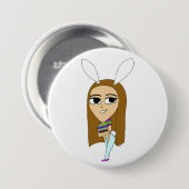 Badge Rond 7,6 Cm chibi bunnygirl (Devant & derrière)