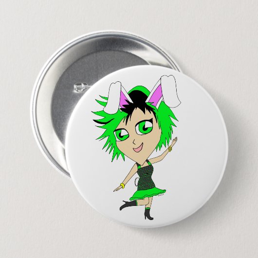 Badge Rond 7,6 Cm chibi bunnygirl (Devant & derrière)