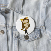 Badge Rond 7,6 Cm chibi catgirl (En situation)