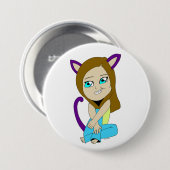 Badge Rond 7,6 Cm chibi catgirl (Devant & derrière)