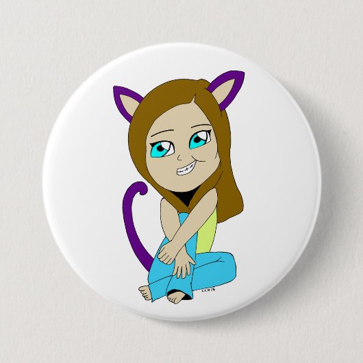 Badge Rond 7,6 Cm chibi catgirl (Devant)