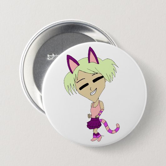 Badge Rond 7,6 Cm chibi catgirl (Devant & derrière)