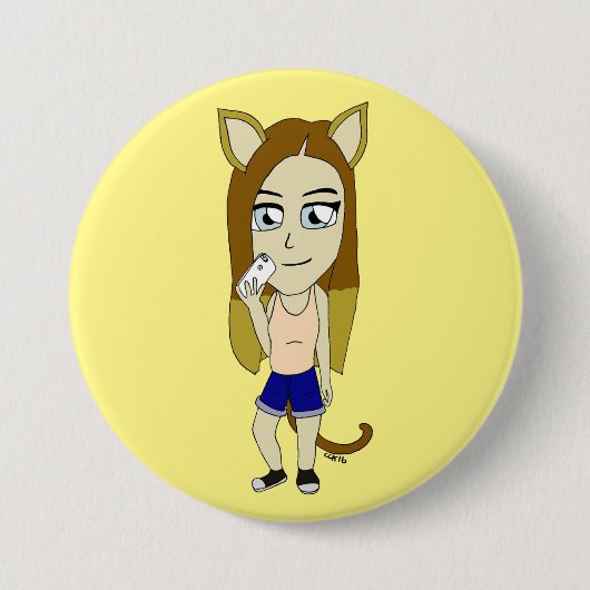 Badge Rond 7,6 Cm Chibi Catgirl (Devant)