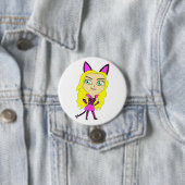 Badge Rond 7,6 Cm chibi catgirl (En situation)