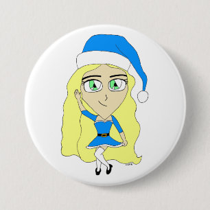 Badge Rond 7,6 Cm Chibi de Noël