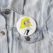 Badge Rond 7,6 Cm chibi fille avec une queue (En situation)