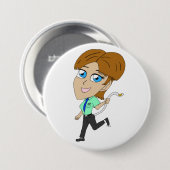 Badge Rond 7,6 Cm chibi fille avec une queue (Devant & derrière)