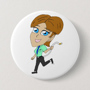 Badge Rond 7,6 Cm chibi fille avec une queue