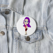 Badge Rond 7,6 Cm chibi fille avec une queue de lapin (En situation)