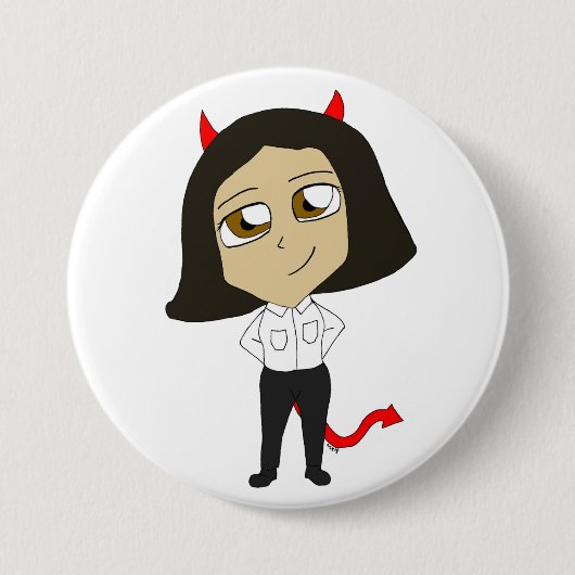 Badge Rond 7,6 Cm chibi fille diable (Devant)