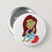 Badge Rond 7,6 Cm chibi foxy fille (Devant & derrière)