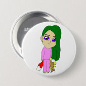 Badge Rond 7,6 Cm chibi foxy fille (Devant & derrière)